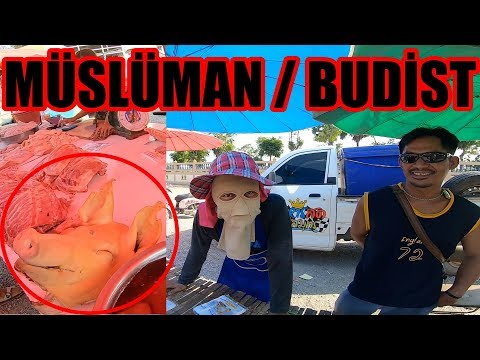 TAYLAND'da İLGİNÇ Müslüman ve Budist PAZARI  ~104