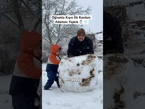 Avusturya’da Kışın İlk Kardan Adamını Yaptık ☃️ #shorts