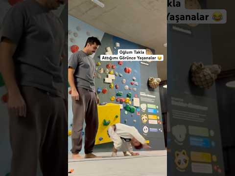Babasının Takla Attığını Görünce: Hemen Deniyor 😅