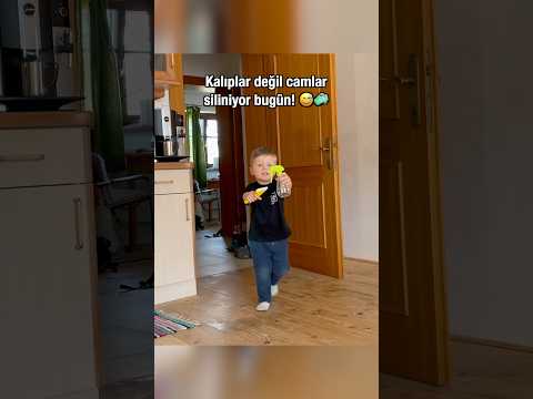 Camları silmeye karar verdi. Ciddiyetini görmelisiniz! 😂🧽