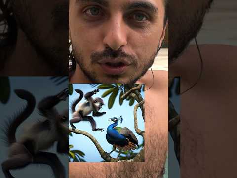 Maymun ile Tavuskuşu kavgasına denk gelince #maymun #kavga