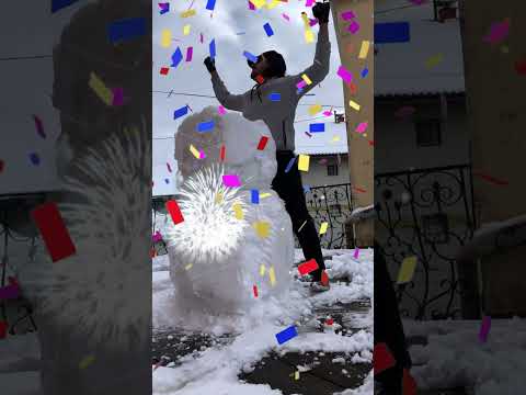 AVUSTURYA'da kışın ilk KARDAN ADAMINI Yaptım #shorts