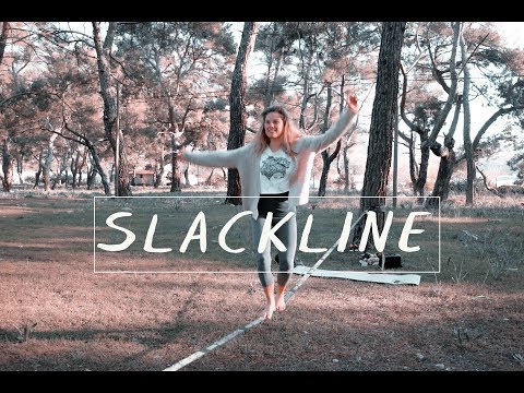 İP ÜZERİNDE YÜRÜYORUZ - ÇOK KÖTÜ DÜŞTÜM SLACKLİNE VLOG