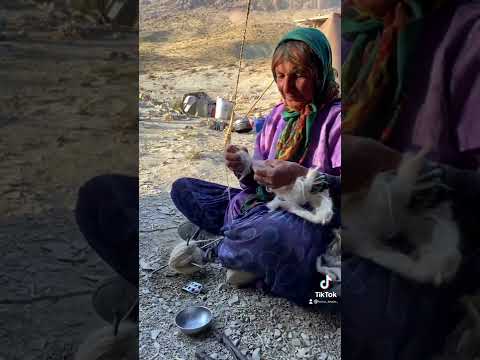 🧶Elleriyle doğal koyun yünü yapan bir Kaşkay Türkü.Zagros Dağı / Shiraz - İran / Temmuz / 2021