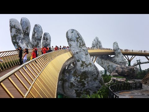 Vietnam'daki Altın Köprü - Golden Bridge Ba Na Hills
